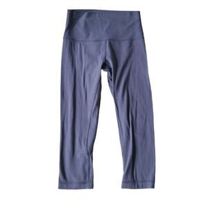 Lululemon Crop Leggings Womens 6 Blue High Rise Athleisure Running‎ & Jogging